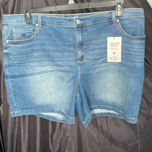 Gloria Vanderbilt Amanda jean Short w slimming panel denim flex 22W - Picture 6 of 17